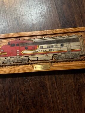 Santa Fe Train Wall Plaque - Red, Cream, Yellow Accent